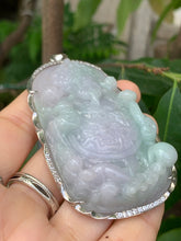 Load image into Gallery viewer, Jadeite Jade A Caishen Buddha Pendant Necklace, Jade Pendant, Bring Wealth &amp; Prosperity in Fengshui