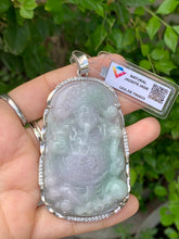 Load image into Gallery viewer, Jadeite Jade A Caishen Buddha Pendant Necklace, Jade Pendant, Bring Wealth &amp; Prosperity in Fengshui