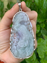 Load image into Gallery viewer, Jadeite Jade Pendant Necklace, Phoenix Pendant, bring Wealth &amp; Prosperity in Fengshui