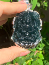 Load image into Gallery viewer, Jadeite Jade Pendant, Hand Carved Quan Yin Budda, Jadeite Pendant