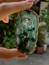 Load image into Gallery viewer, Jadeite Jade Pendant, Hand Carved Prosperity Peaceful Scenery Pendant, Wealth and Prosperity Fengshui, Jade Pendant