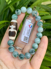 Load image into Gallery viewer, Jadeite Jade Bracelet, Translucent Jadeite Bracelet 9.5mm bead, mix Charm Dzi (Wrist 16CM/6.1/4”)
