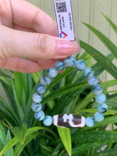 Load image into Gallery viewer, Jadeite Jade Bracelet, Translucent Jadeite Bracelet 9.5mm bead, mix Charm Dzi (Wrist 16CM/6.1/4”)