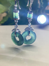 Load image into Gallery viewer, Ice Jadeite Jade Gemstone Earring, Jade Earring