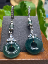 Load image into Gallery viewer, Ice Jadeite Jade Gemstone Earring, Jade Earring
