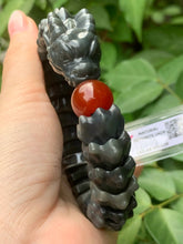 Load image into Gallery viewer, Nephrite Jade Bracelet Hand carved Dragon, Nephrite Jade Bracelet (Big Wrist: 8")
