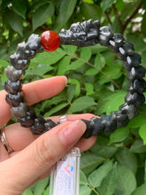 Load image into Gallery viewer, Nephrite Jade Bracelet Hand carved Dragon, Nephrite Jade Bracelet (Big Wrist: 8")