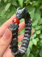 Load image into Gallery viewer, Nephrite Jade Bracelet Hand carved Dragon, Nephrite Jade Bracelet (Big Wrist: 8")