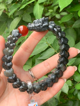 Load image into Gallery viewer, Nephrite Jade Bracelet Hand carved Dragon, Nephrite Jade Bracelet (Big Wrist: 8")
