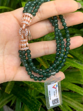 Load image into Gallery viewer, Jadeite Jade Beaded Bracelet, 4.7-5MM Beads, Sterling Silver Clasp (Wrist: 17CM)