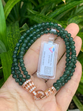 Load image into Gallery viewer, Jadeite Jade Beaded Bracelet, 4.7-5MM Beads, Sterling Silver Clasp (Wrist: 17CM)
