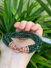Load image into Gallery viewer, Jadeite Jade Beaded Bracelet, 4.7-5MM Beads, Sterling Silver Clasp (Wrist: 17CM)