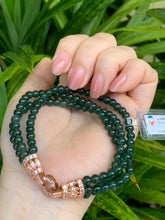 Load image into Gallery viewer, Jadeite Jade Beaded Bracelet, 4.7-5MM Beads, Sterling Silver Clasp (Wrist: 17CM)