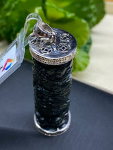 Load image into Gallery viewer, Nephrite Jade Pendant Necklace, hand carved Dragon, Platinum Plated Silver