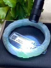 Load image into Gallery viewer, Jadeite Jade A Bangle Bracelet hand carved patterns, untreated Jade Bangle (inner diameter:54.98mm)