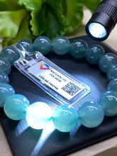 Load image into Gallery viewer, Ice Jadeite Jade A Bracelet, 12.2mm Bead, Wrist 16.5cm