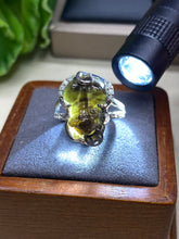 Load image into Gallery viewer, Sapphire Ring, hand carved Pixiu bring Protection &amp;Prosperity (Size 6US) #7134