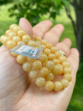 Load image into Gallery viewer, Jadeite Jade A Bracelet / Necklace 8-8.5mm bead, Jadeite Bracelet, Stretching style (L 20”)