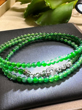 Load image into Gallery viewer, Jadeite Jade Necklace, Jade Bracelet 3.7-4.03MM bead, (Length 21”)